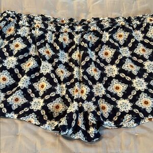 Anthropologie Navy Floral Shorts